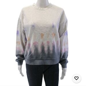 Blank NYC Long Sleeve Cotton Multicolor Round Neck Tie Dye Sweatshirt Sz Small